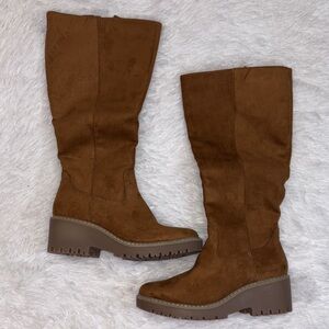 Ortholite Eco Brown Knee-High Suede Boots